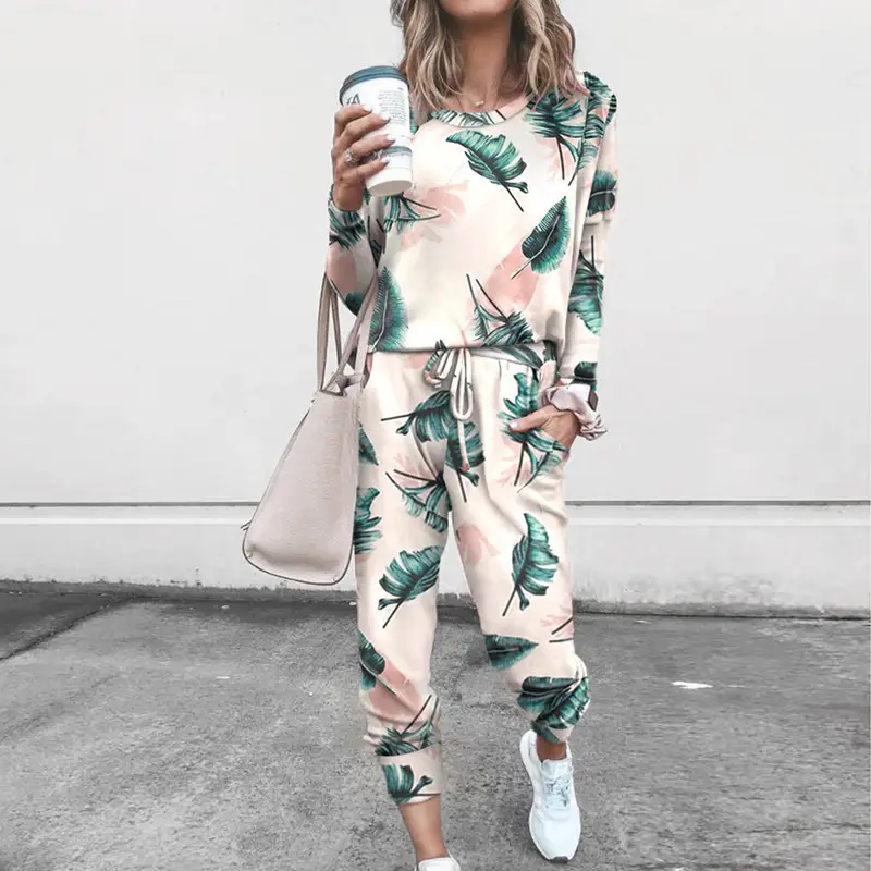 Black Star Print Long Sleeve Casual Pajama Set for Women - Image 3