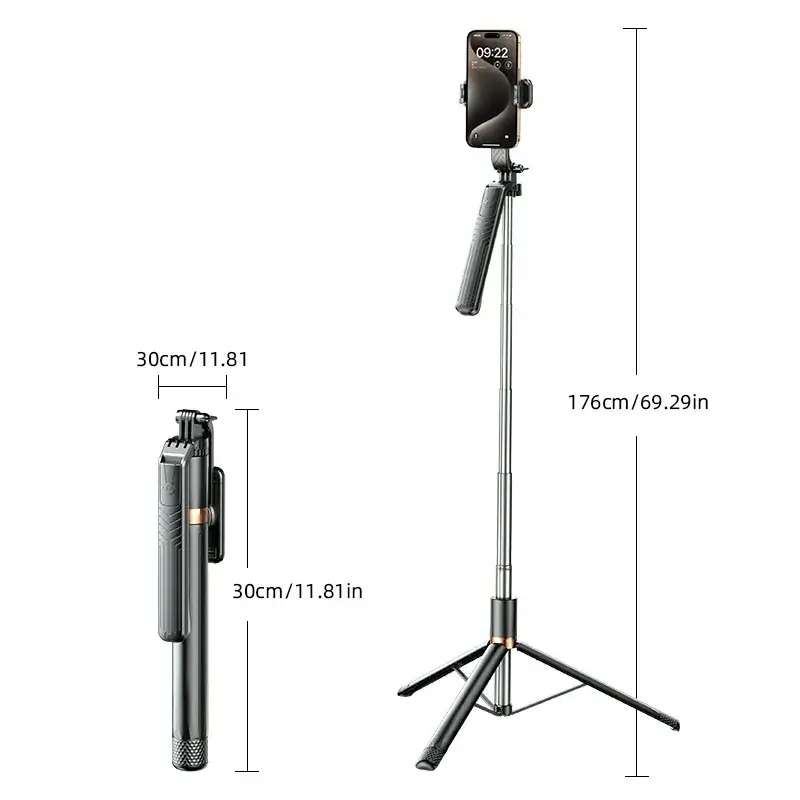 Pink Selfie Stick with Bluetooth Remote & Tripod Stand - Image 50