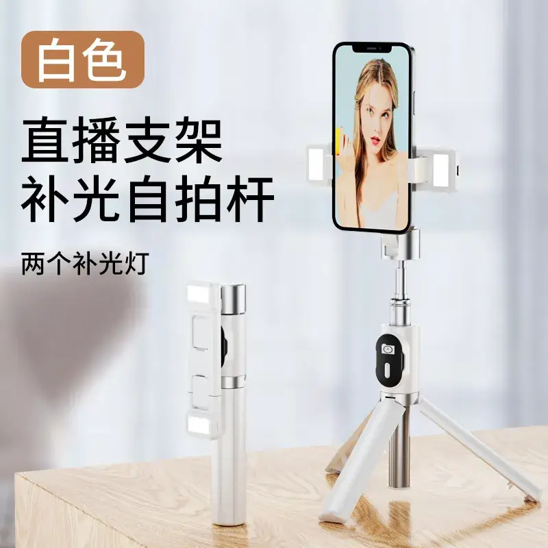 Selfie stick + double fill light [pure white]