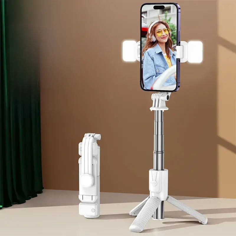 Pink Selfie Stick with Bluetooth Remote & Tripod Stand - Image 11