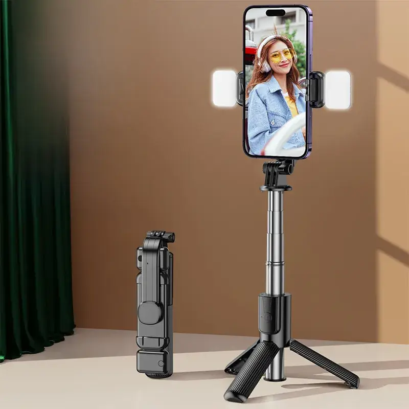 Pink Selfie Stick with Bluetooth Remote & Tripod Stand - Image 12