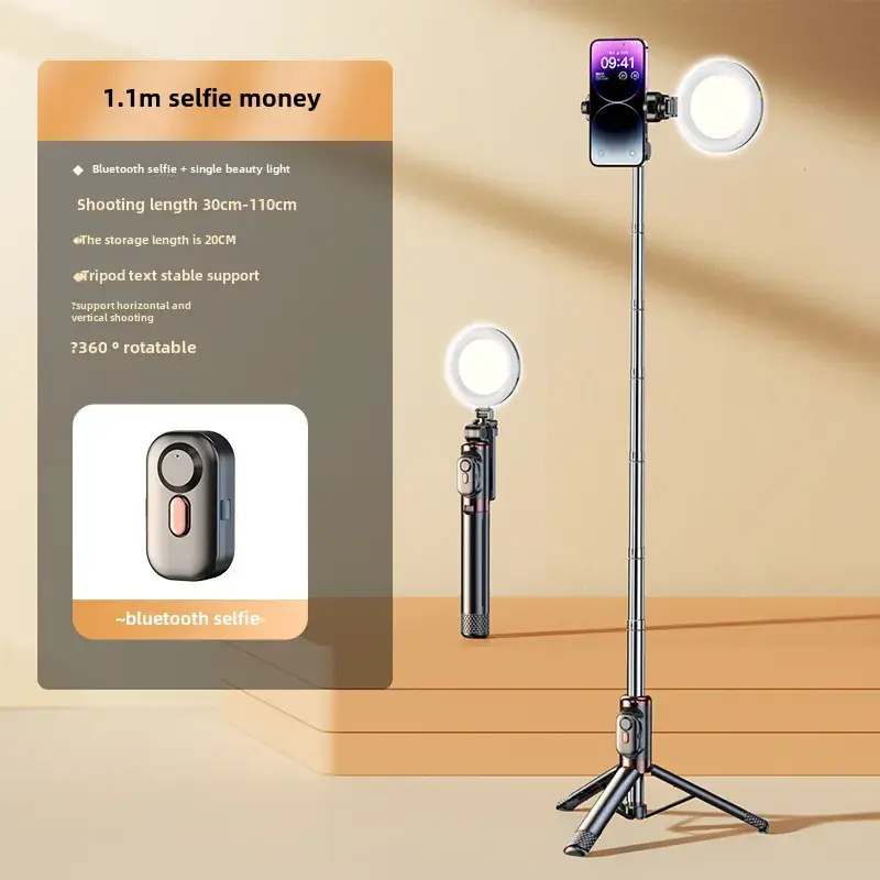 Pink Selfie Stick with Bluetooth Remote & Tripod Stand - Image 17