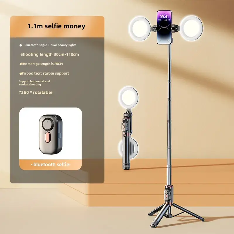 Pink Selfie Stick with Bluetooth Remote & Tripod Stand - Image 20