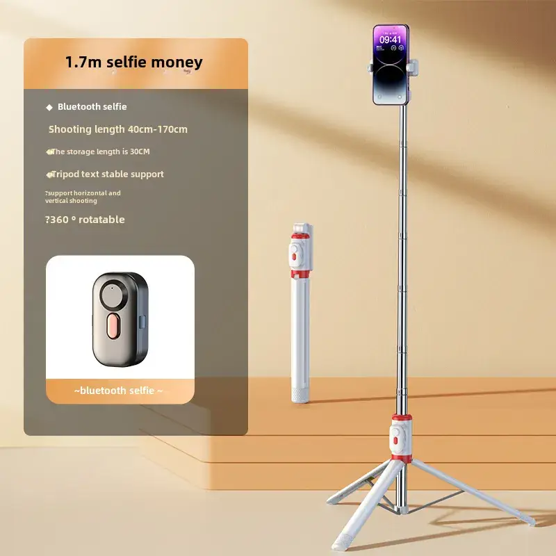 Pink Selfie Stick with Bluetooth Remote & Tripod Stand - Image 22