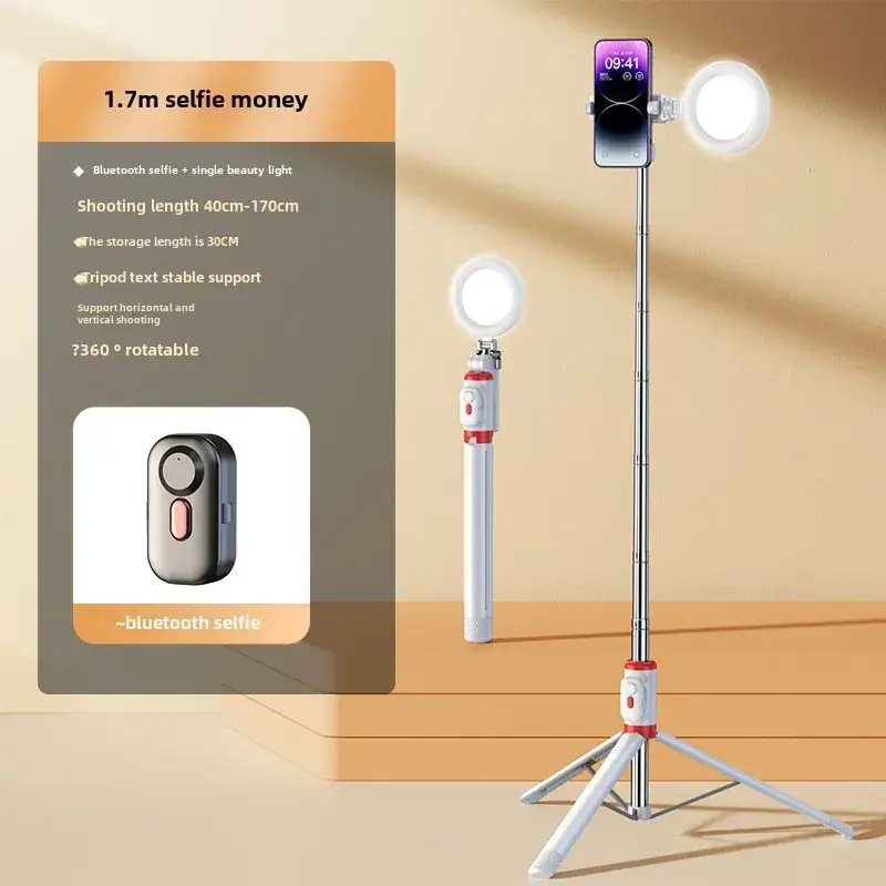 Pink Selfie Stick with Bluetooth Remote & Tripod Stand - Image 25