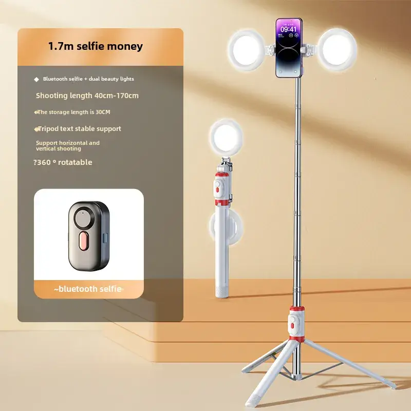Pink Selfie Stick with Bluetooth Remote & Tripod Stand - Image 28