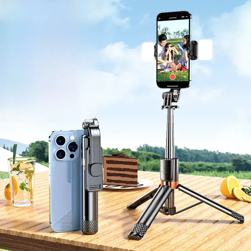 Pink Selfie Stick with Bluetooth Remote & Tripod Stand - Image 3