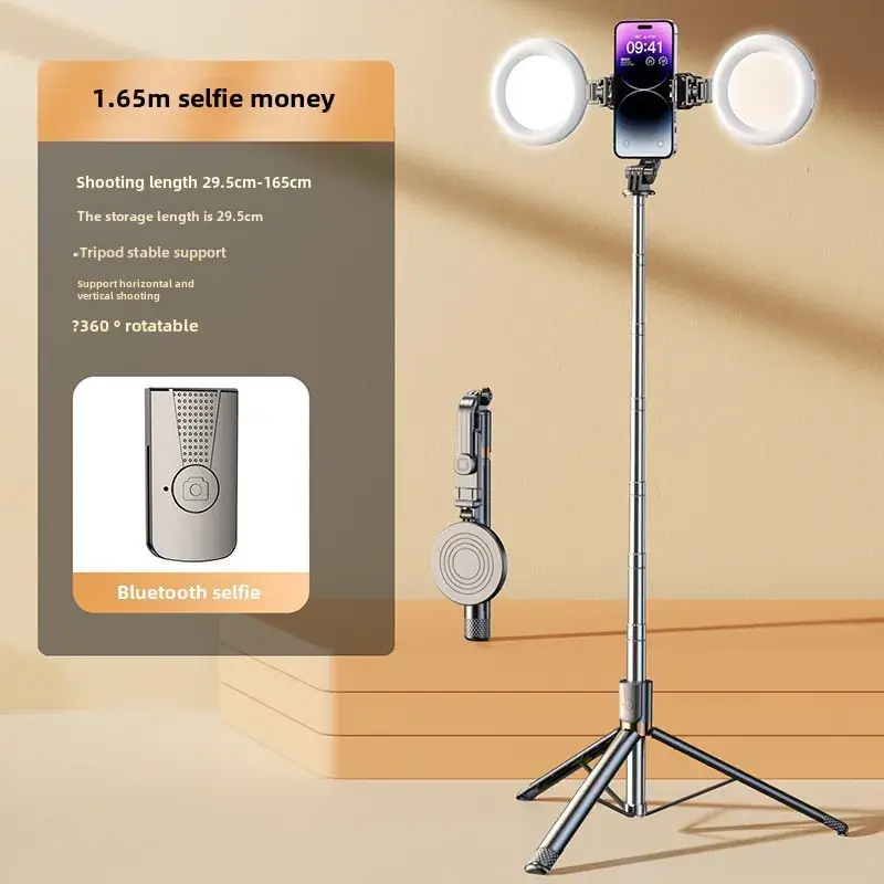 Pink Selfie Stick with Bluetooth Remote & Tripod Stand - Image 6
