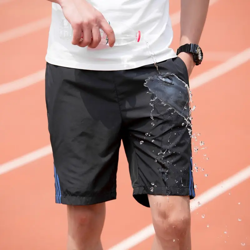 Men's Black Striped Quick-Drying Sports Shorts - Image 6