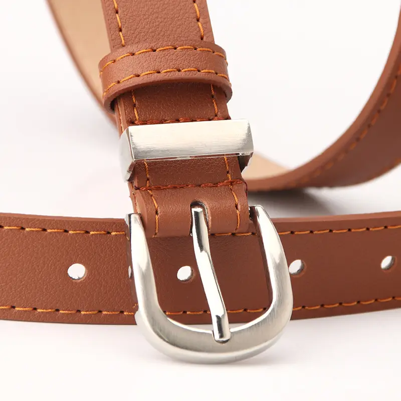 Black PU Leather Belt with Silver Buckle - Image 8