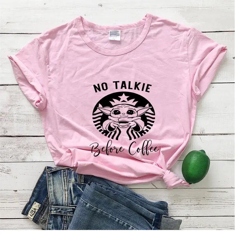 No Talkie Before Coffee Grey T-Shirt - Image 6
