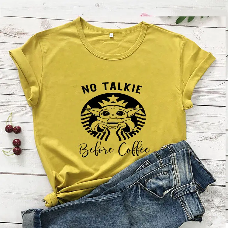 No Talkie Before Coffee Grey T-Shirt - Image 7