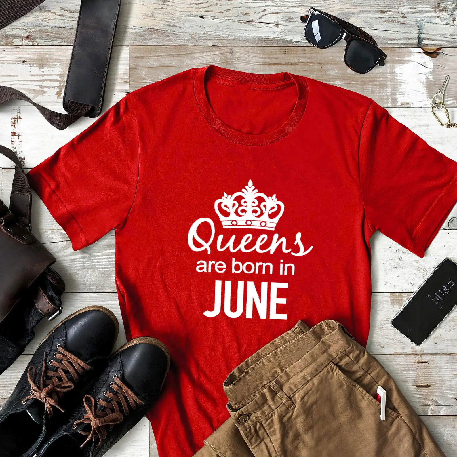 Queers Born in June T-Shirt Grey - Image 7