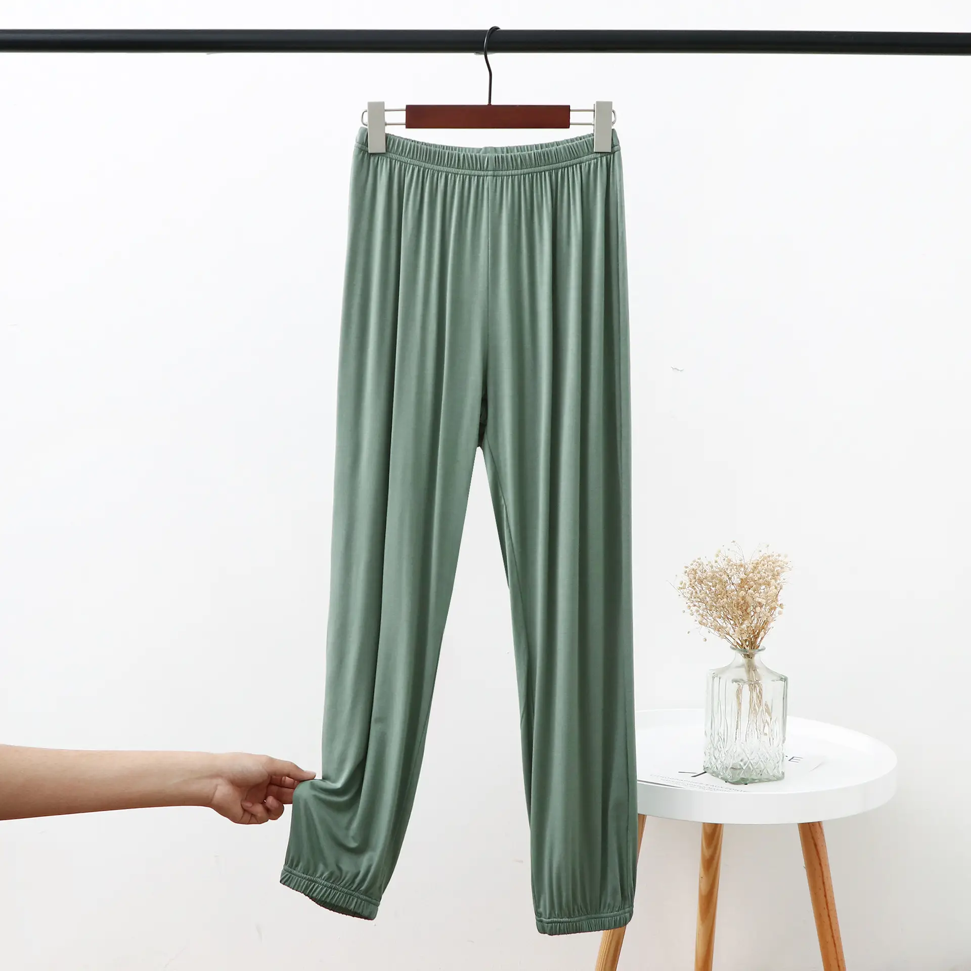 Red Modal Foot-Close Pants Large Casual Anti-Mosquito - Image 4