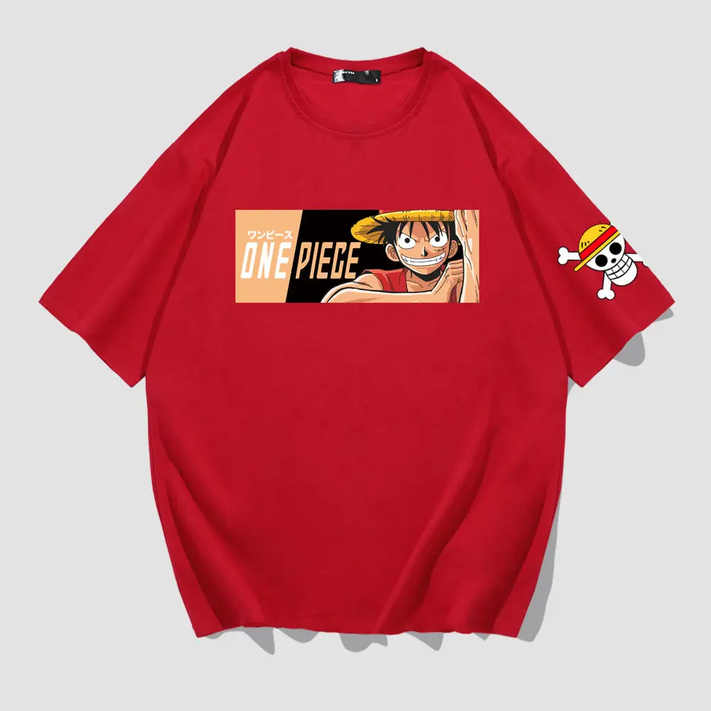 Men Women One Piece Printed T-Shirt Red Large - Image 14