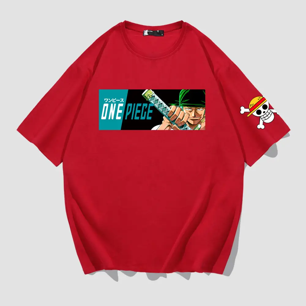 Men Women One Piece Printed T-Shirt Red Large - Image 26