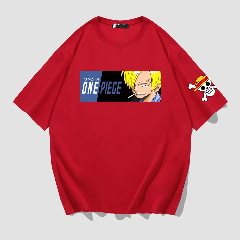 Men Women One Piece Printed T-Shirt Red Large - Image 32