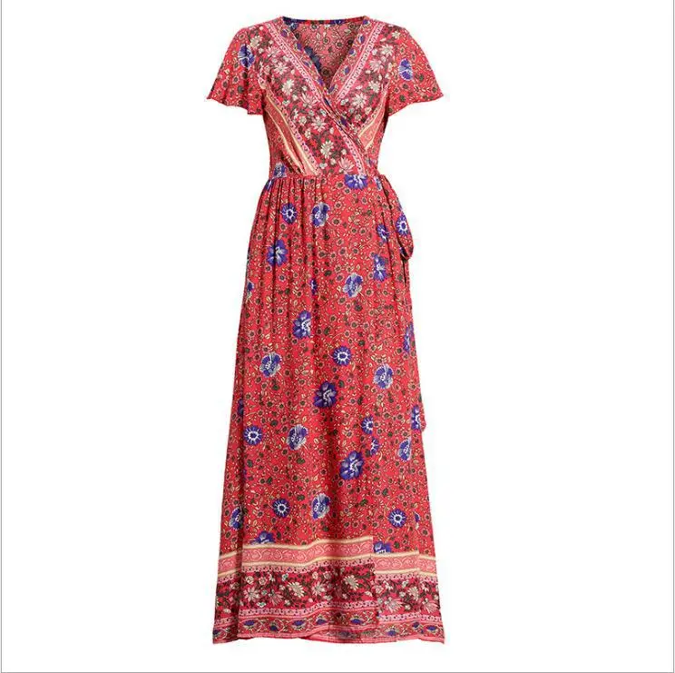 8 Chiffon Printed Long Skirt Dress for Women