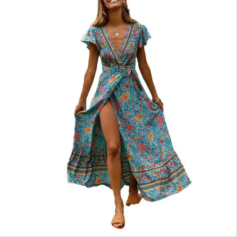 8 Chiffon Printed Long Skirt Dress for Women