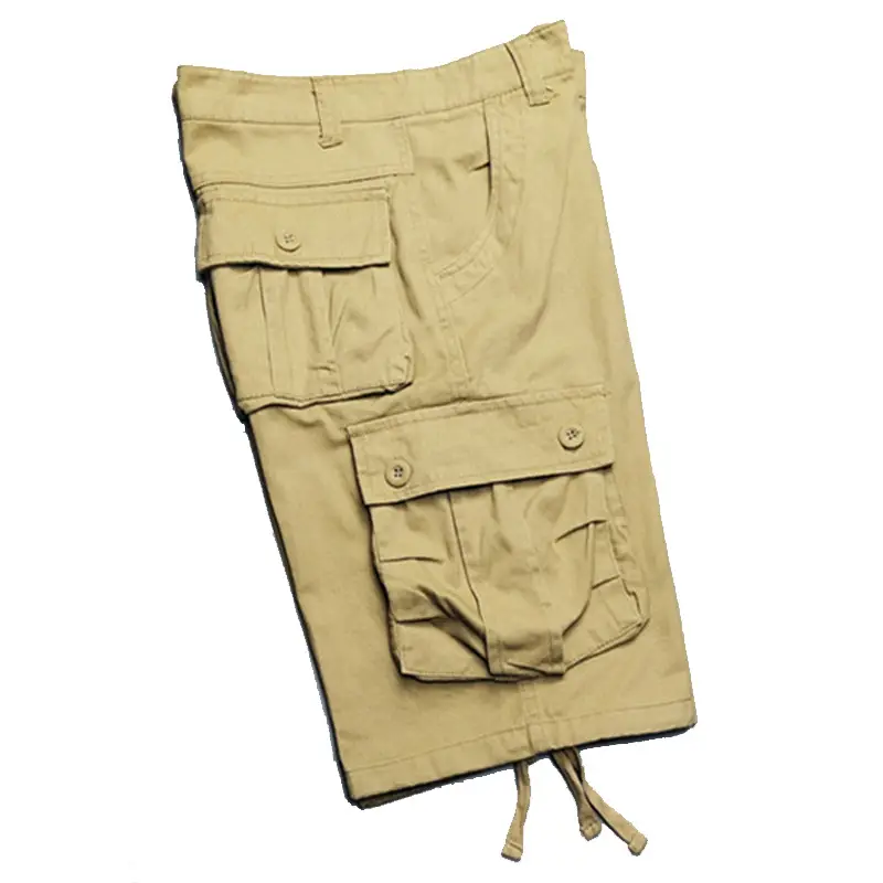 Men Grey Multi-Pocket Cargo Shorts Loose Fit