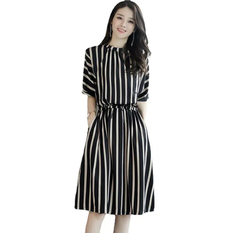 Summer Striped Women's Dress Large Size European Style - Image 7