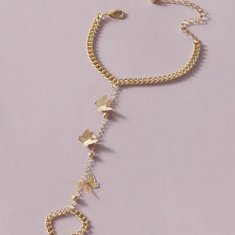 Golden Butterfly Chain Bracelet for Women