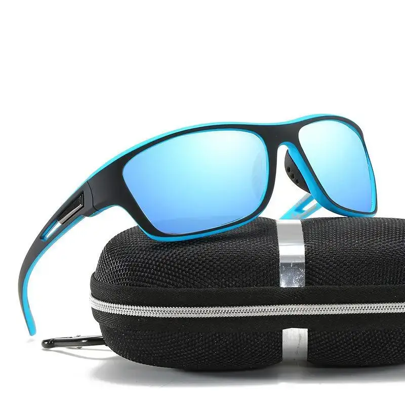 Men Polarized Sunglasses Black Blue Blue Silver - Image 10