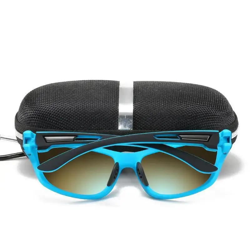 Men Polarized Sunglasses Black Blue Blue Silver - Image 11