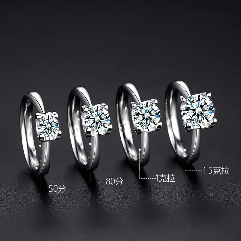 925 Sterling Silver Diamond Ring Classic Niutou Design - Image 6