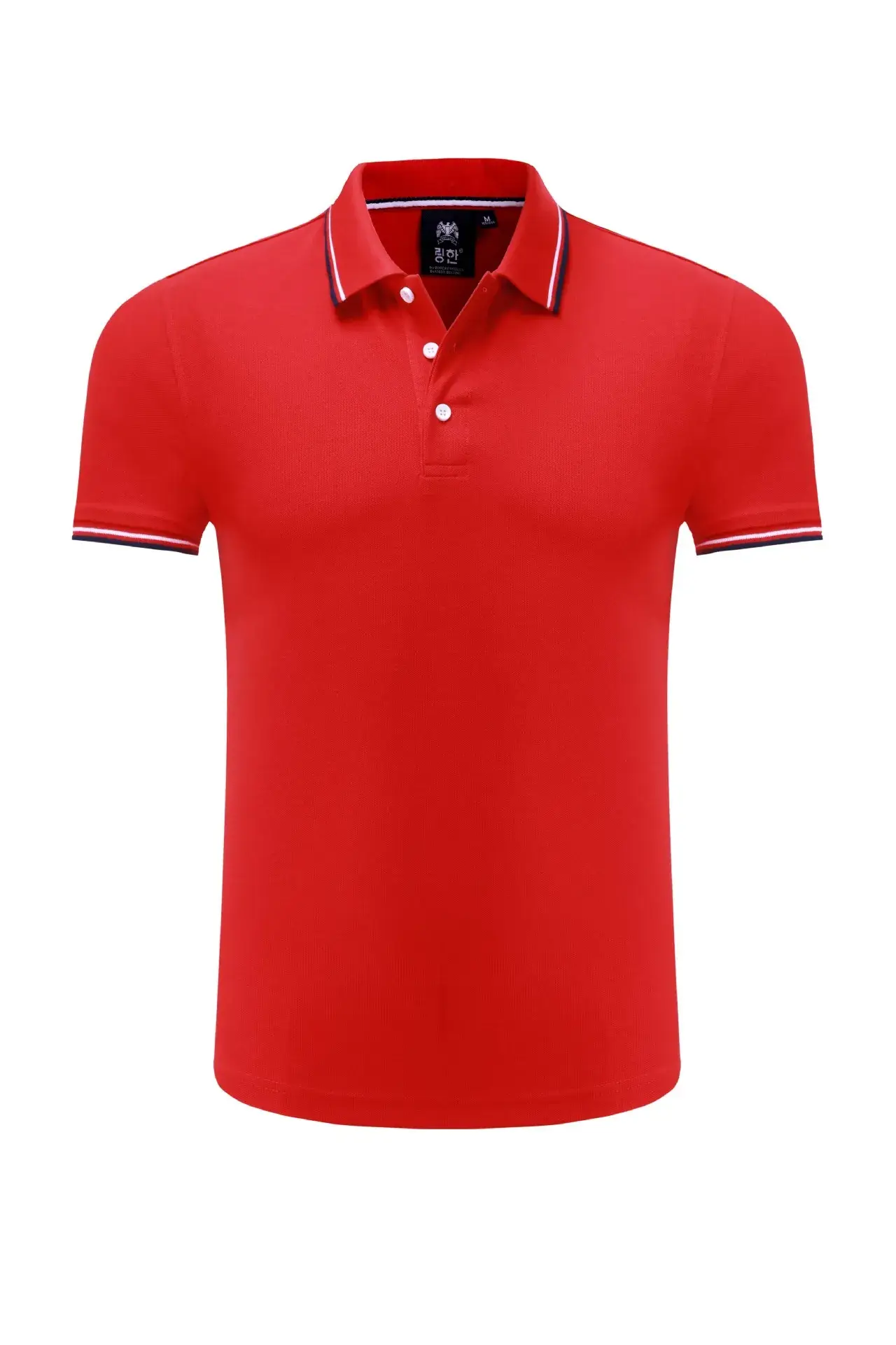 Men Polo Shirt Grey Embroidered Lapels - Image 2