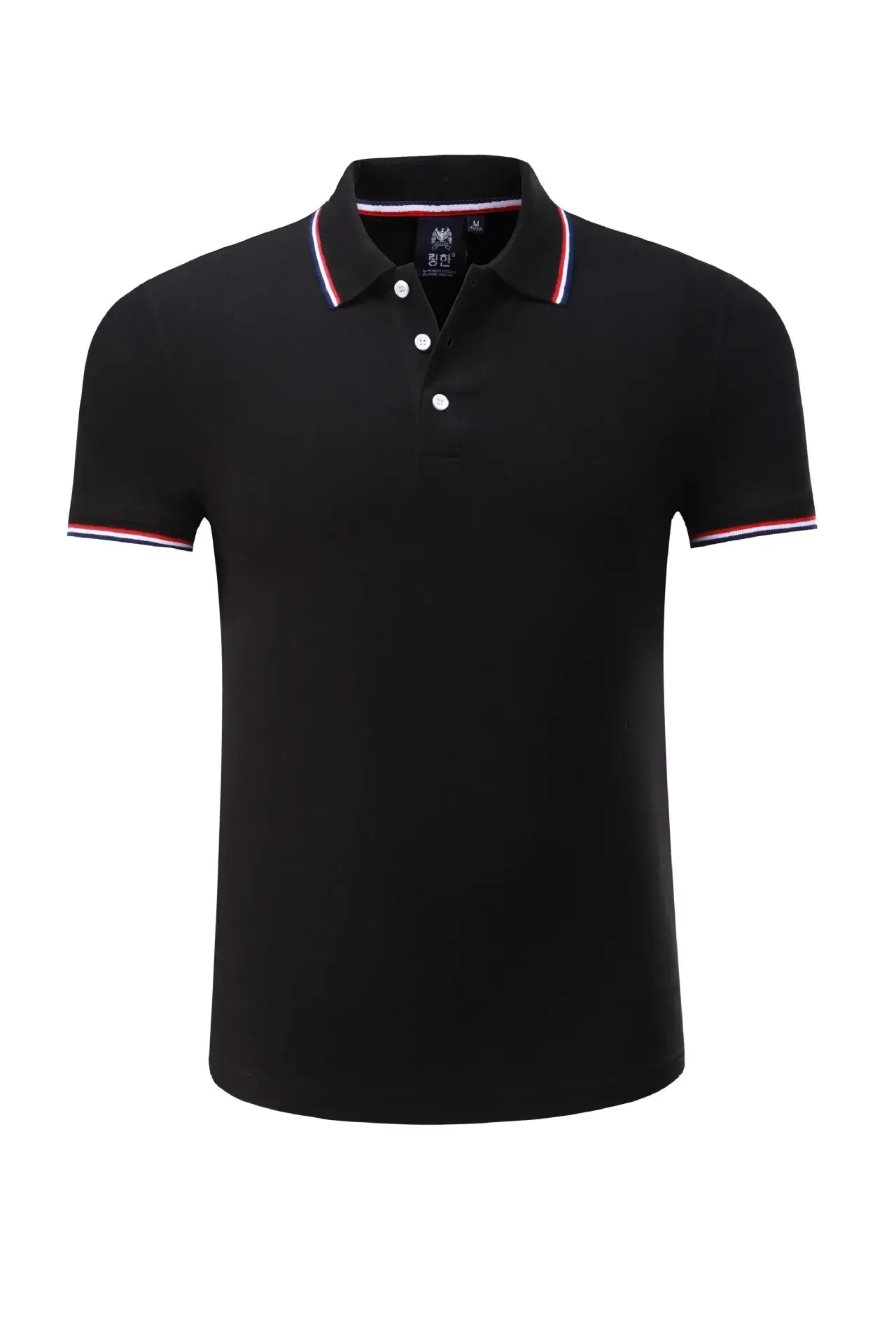 Men Polo Shirt Grey Embroidered Lapels - Image 4