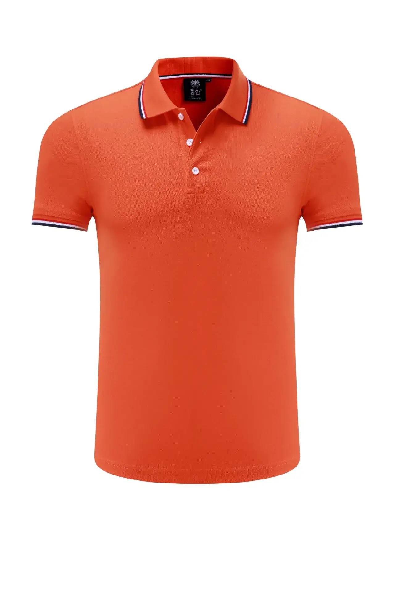 Men Polo Shirt Grey Embroidered Lapels - Image 5