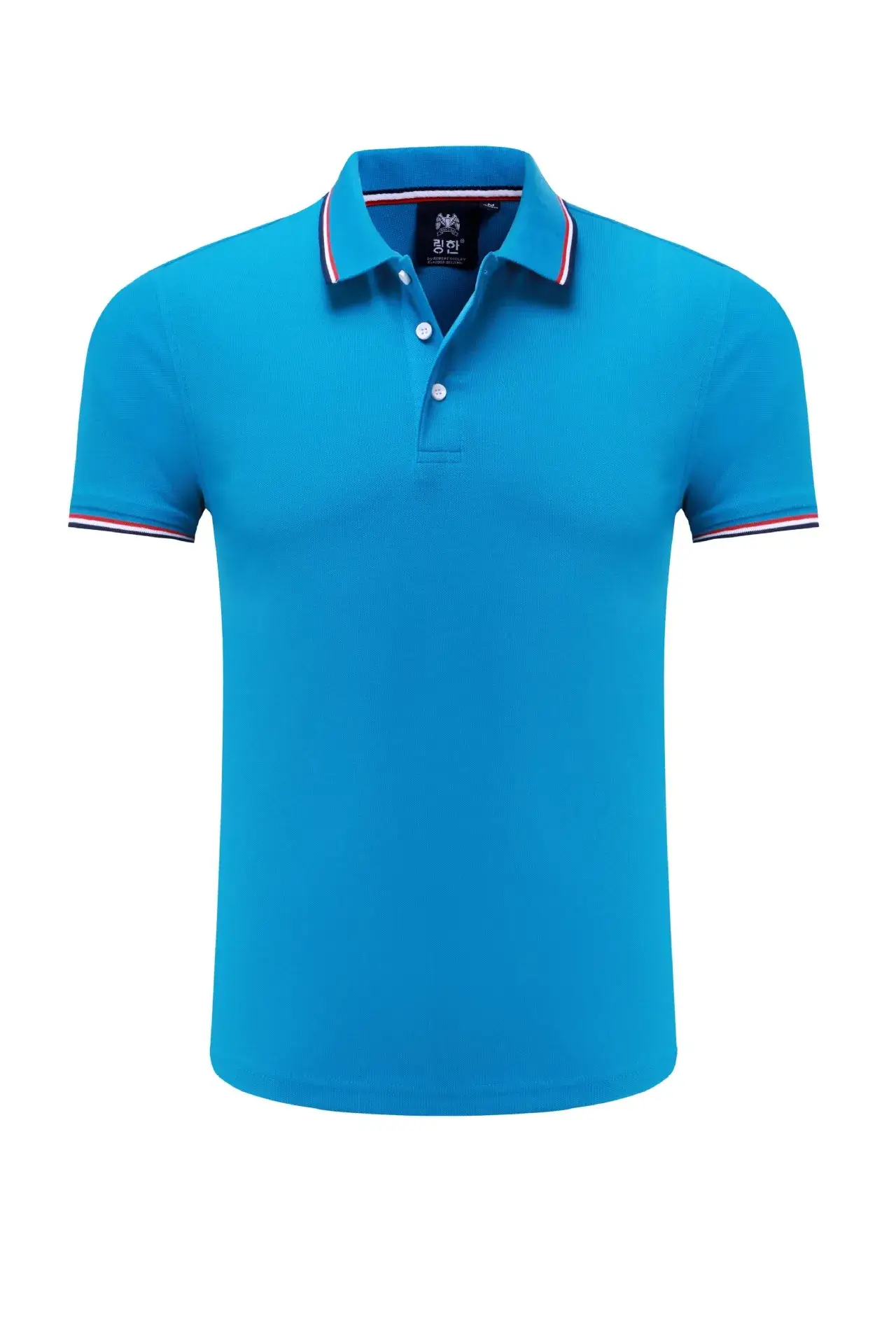 Men Polo Shirt Grey Embroidered Lapels - Image 6