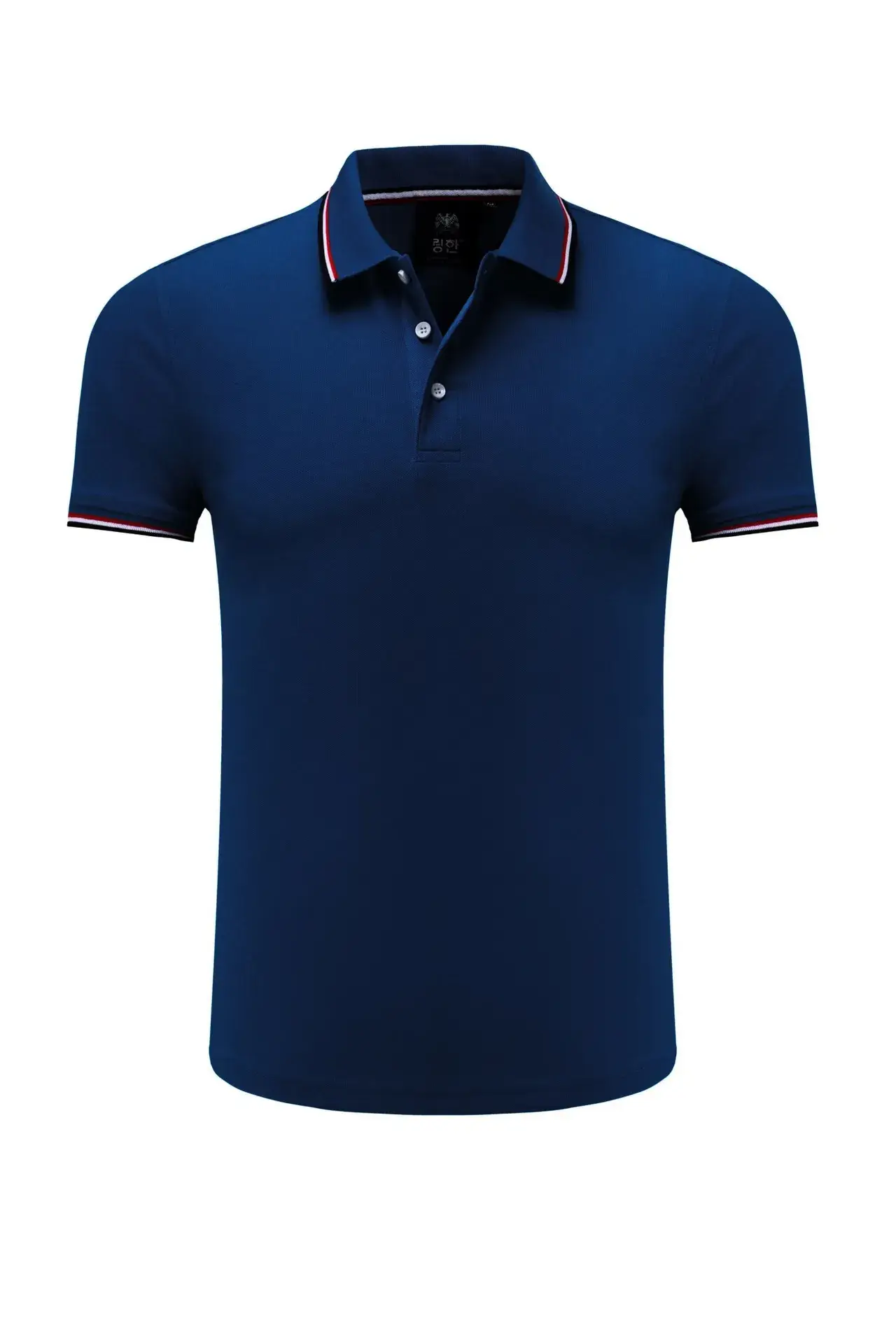 Men Polo Shirt Grey Embroidered Lapels - Image 9