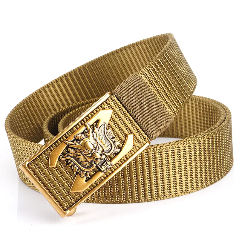 Men's Gold Embroidered Belt with Buckle - Image 10