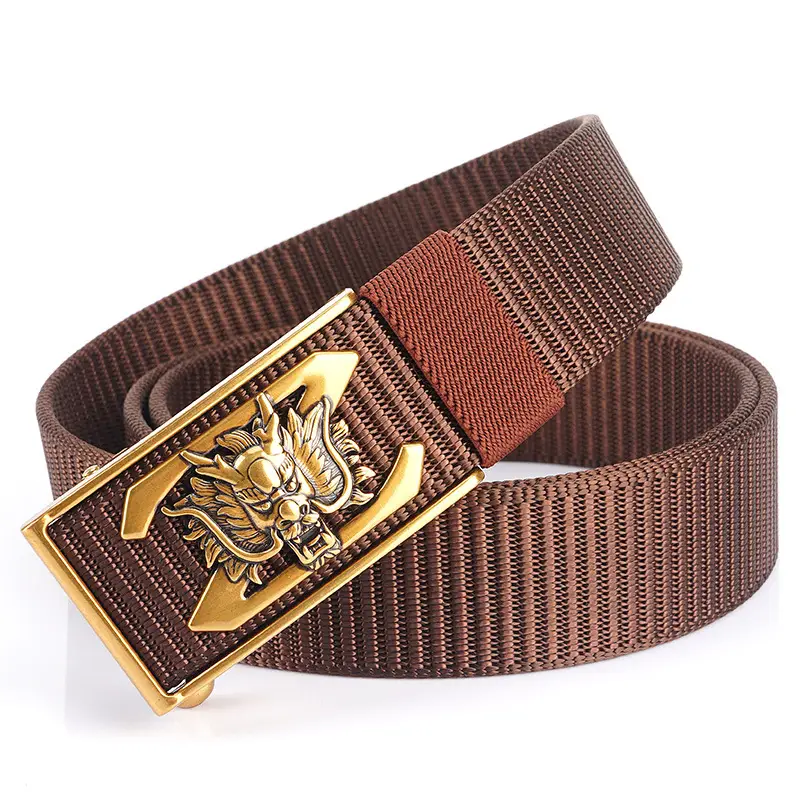 Men's Gold Embroidered Belt with Buckle - Image 13