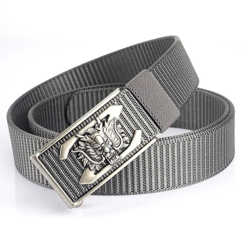 Men's Gold Embroidered Belt with Buckle - Image 5