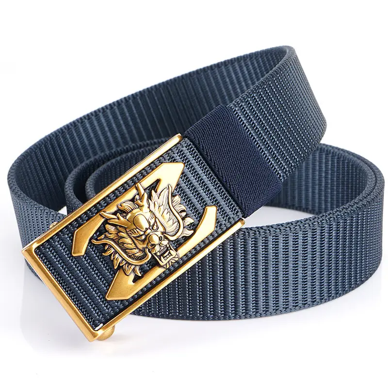 Men's Gold Embroidered Belt with Buckle - Image 11