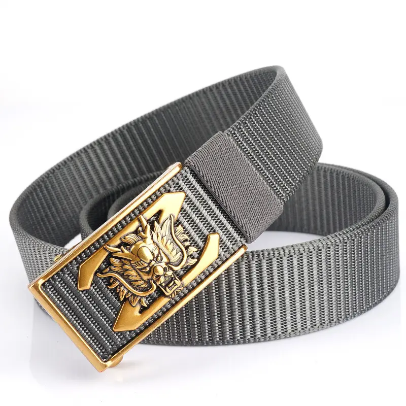 Men's Gold Embroidered Belt with Buckle - Image 12