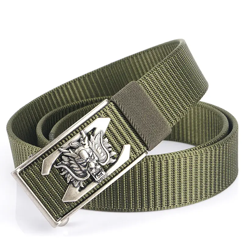Men's Gold Embroidered Belt with Buckle - Image 2
