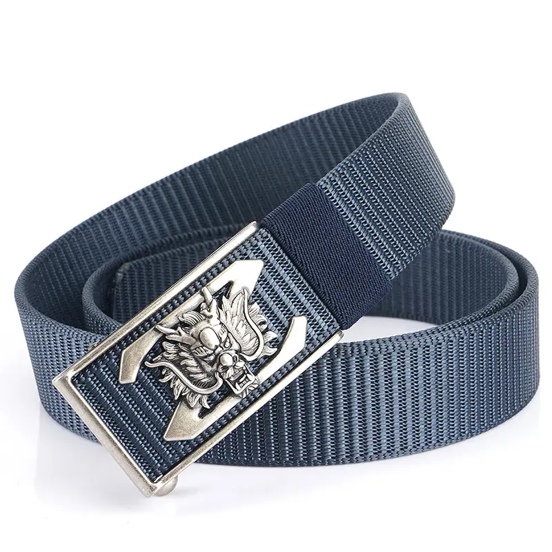 Men's Gold Embroidered Belt with Buckle - Image 4