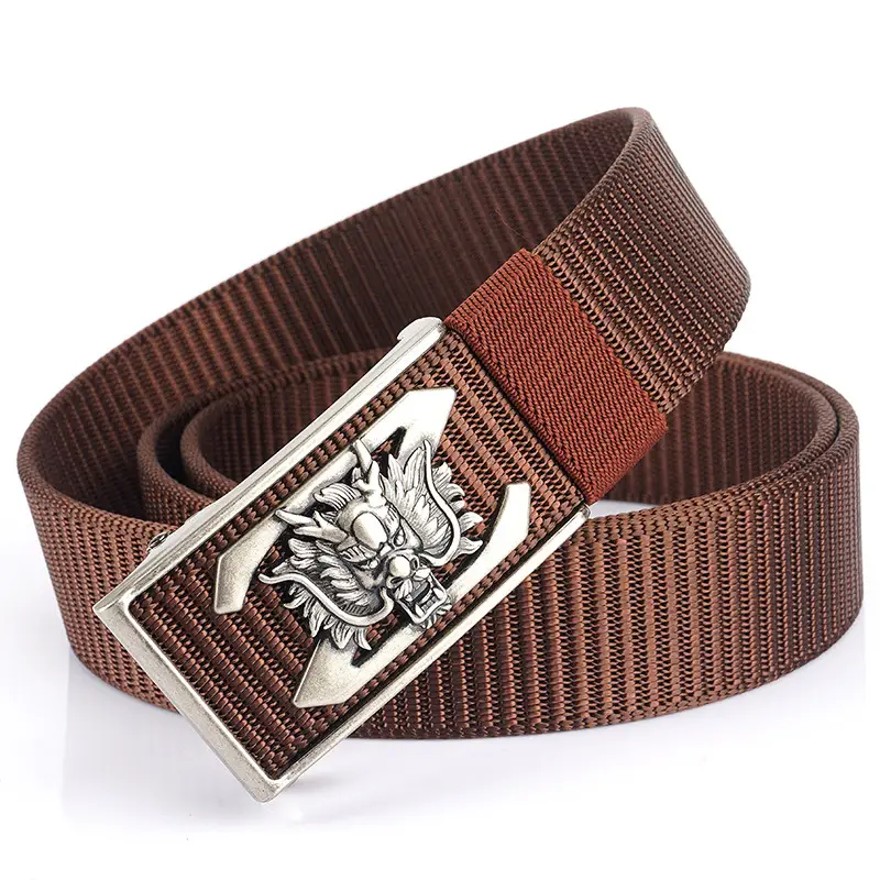 Men's Gold Embroidered Belt with Buckle - Image 6