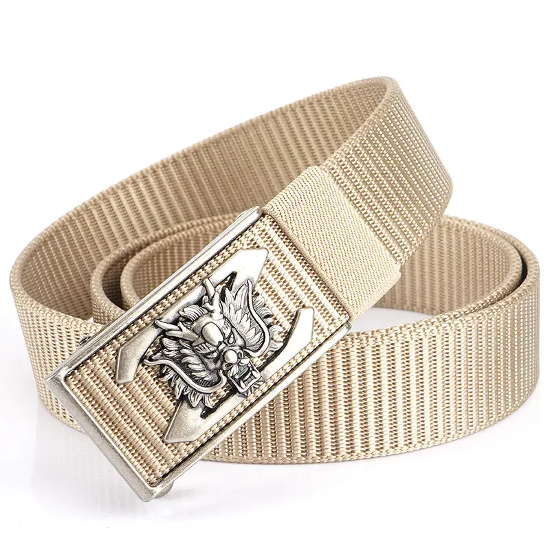 Men's Gold Embroidered Belt with Buckle - Image 7