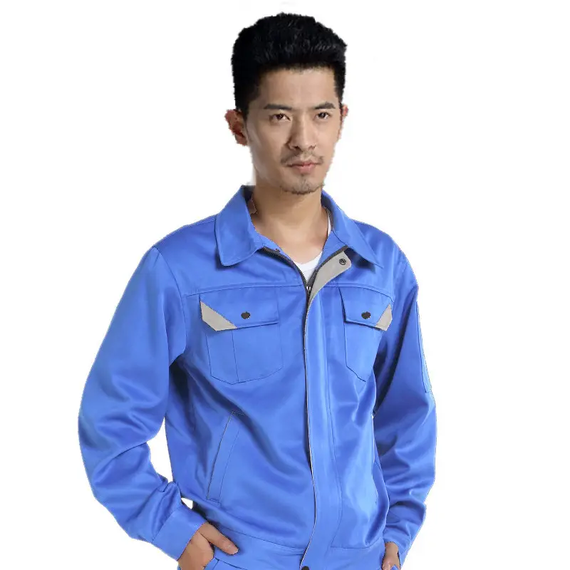 Blue Factory Work Coat for Men Customizable - Image 4