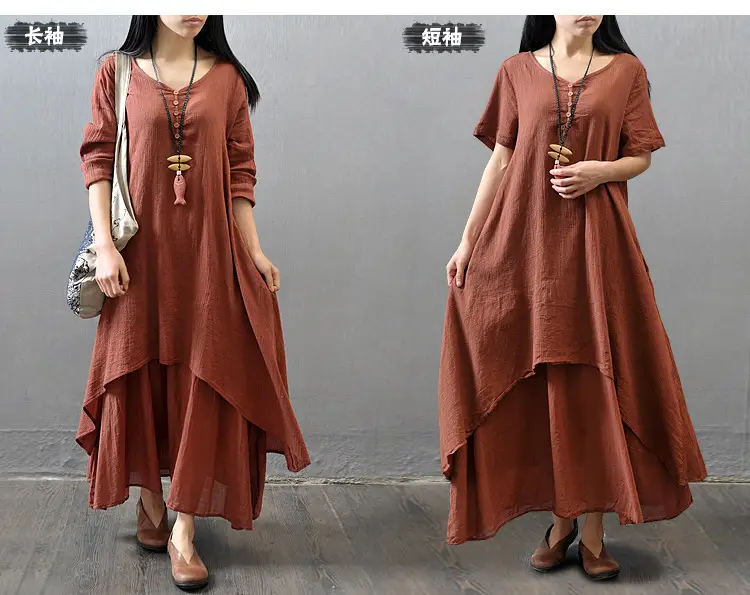 2025 Long Flared Linen Dress Artistic Design — feature 11