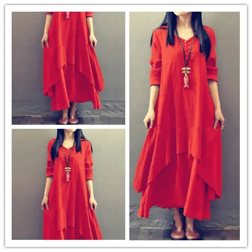 2025 Long Flared Linen Dress Artistic Design — feature 22