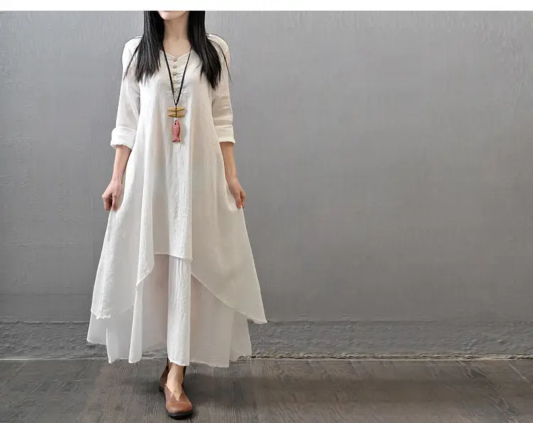 2025 Long Flared Linen Dress Artistic Design — feature 3