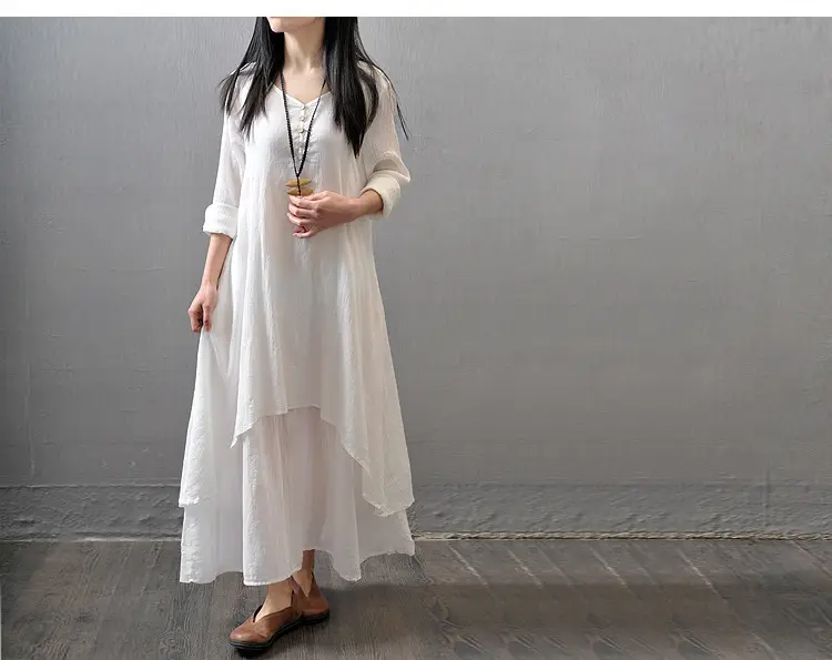 2025 Long Flared Linen Dress Artistic Design — feature 5