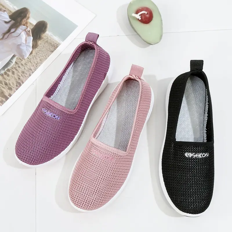 Summer old Beijing cloth shoes low-cut single mesh shoes women's breathable mesh slip-on non-slip soft bottom fashion mom shoes - Image 11