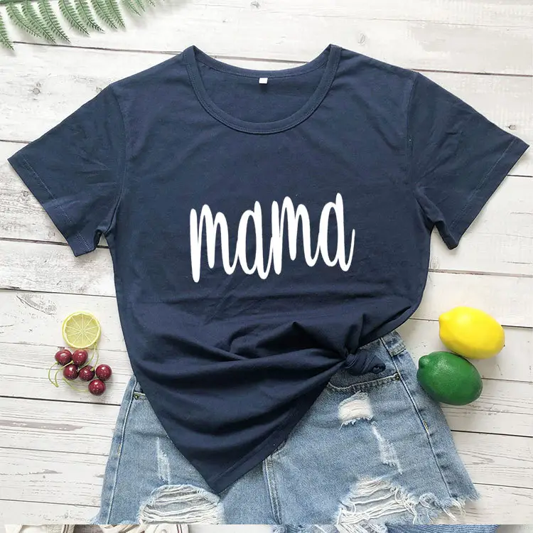Mama Printed T-Shirt Maroon Short Sleeve